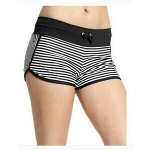 Athleta  Women's Swimsuit Bottoms SZ Large Black White Stripes